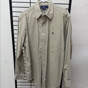 Ralph Lauren Men's Khaki Button Down Shirt